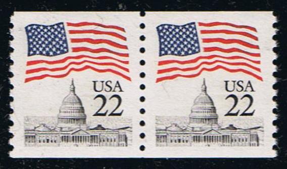 # 2115a (1985) Flag over Capitol Dome, NB Tag - Coil pr, MNH