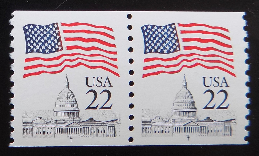 # 2115c (1987) Flag over Capitol Dome, 'T', OA Tag - Coil pr, XF MNH