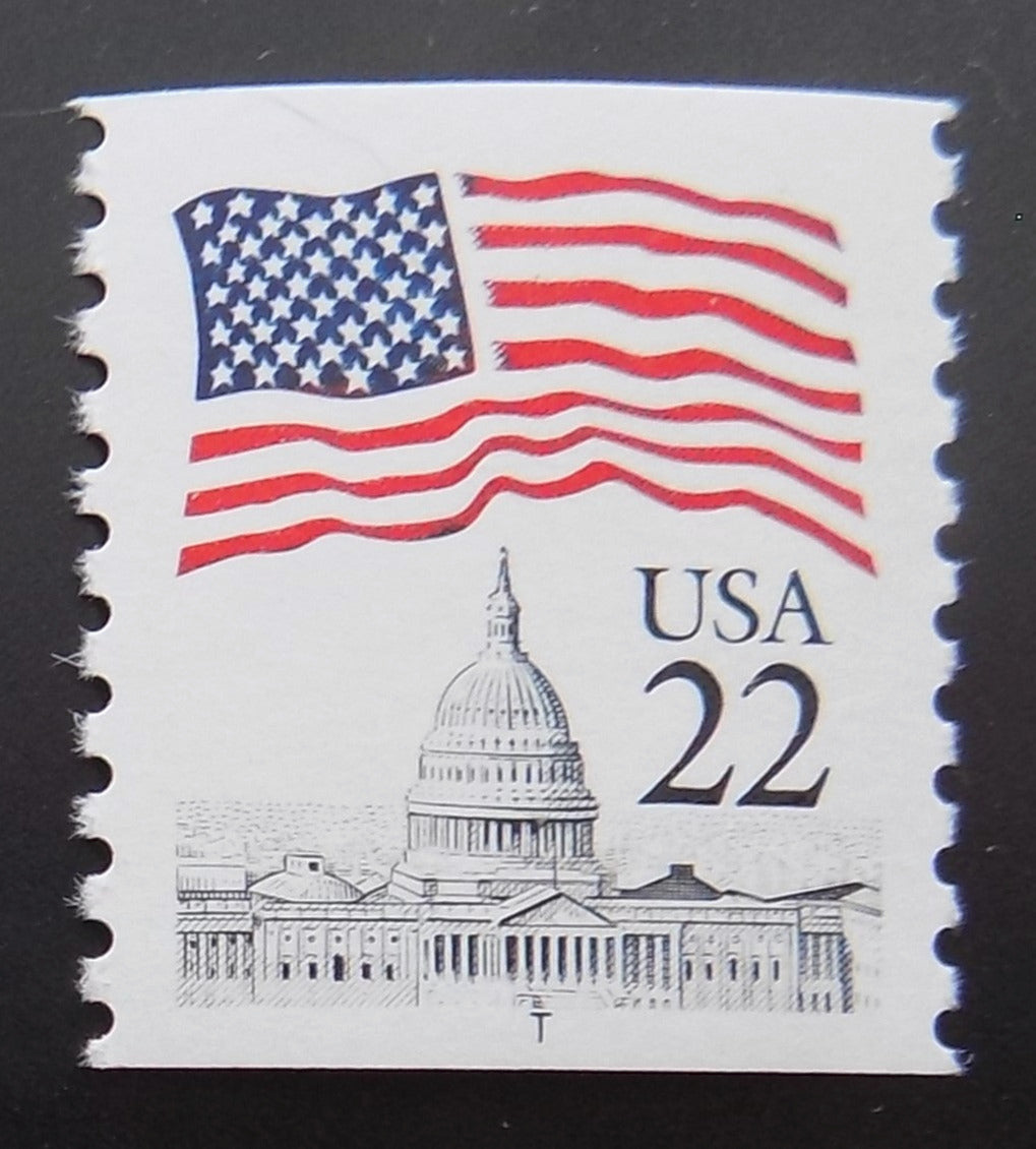 # 2115c (1987) Flag over Capitol Dome, 'T', OA Tag - Coil sgl, XF MNH