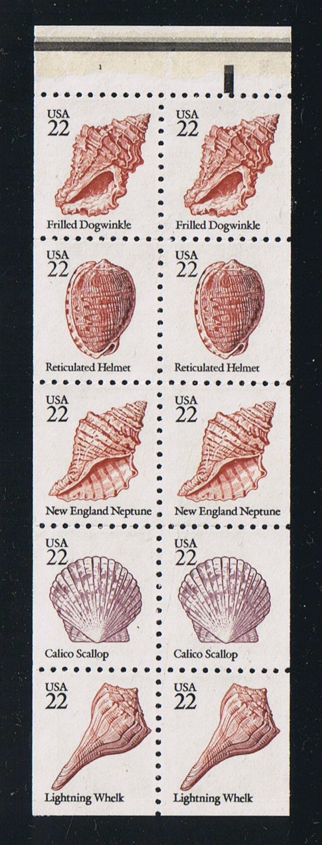 # 2121a (1985) Seashells - Bklt pane, #1, MNH