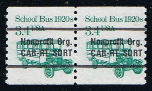 # 2123a (1985) 1920's School Bus, Precancel - Coil pr, MNH