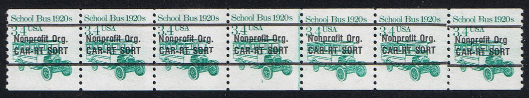 # 2123a (1985) 1920's School Bus - PS/7, #1, Gap 2R, FVF MNH