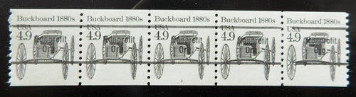 # 2124a (1985) 1880's Buckboard, Precancel - PS/5, #2, Double Gap 1R, VF/XF MNH