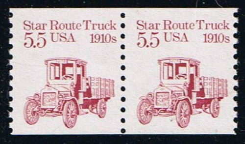 # 2125 (1986) 1910's Star Route Truck - Coil pr, MNH