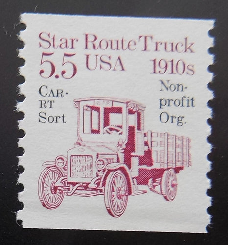# 2125a (1986) 1910's Star Route Truck, Precancel - Coil sgl, XF MNH