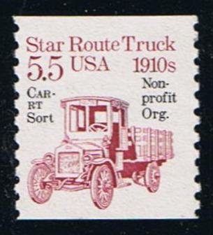 # 2125a (1986) 1910's Star Route Truck, Precancel - Coil sgl, MNH