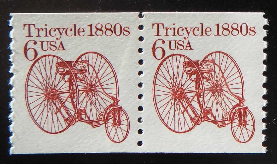 # 2126 (1985) 1880's Tricycle - Coil pr, XF MNH