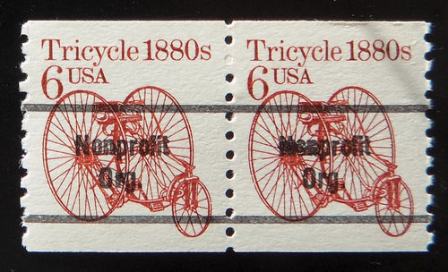 # 2126a (1985) 1880's Tricycle, Precancel - Coil pr, XF MNH