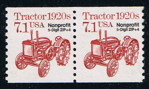 # 2127b (1989) 1920's Tractor, Precancel - Coil pr, MNH
