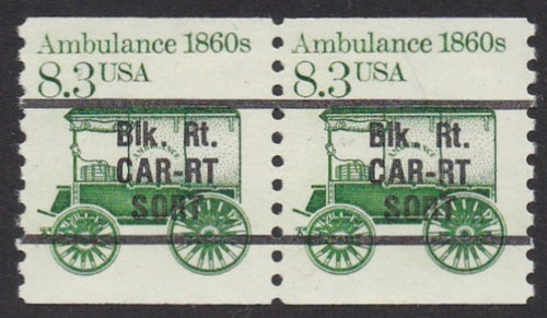 # 2128a (1985) 1860's Ambulance, Precancel - Coil pr, MNH
