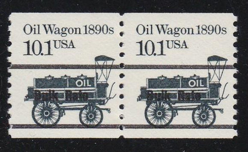 # 2130a (1988) 1890's Oil Wagon, Black Precancel - Coil pr, MNH