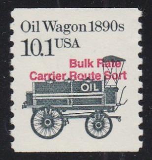 # 2130a (1988) 1890's Oil Wagon, Red Precancel - Coil sgl, MNH