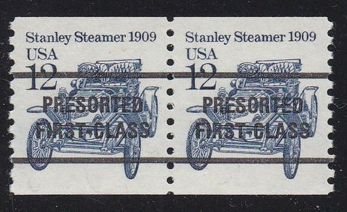 # 2132a (1985) 1909 Stanley Steamer, Precancel, Type I - Coil pr, MNH