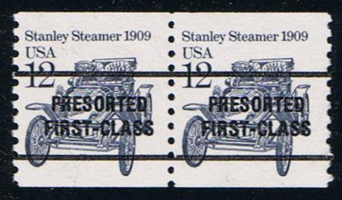 # 2132b (1987) 1909 Stanley Steamer, Precancel, Type II - Coil pr, MNH