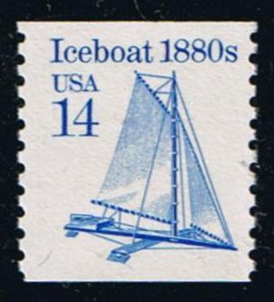# 2134b (1986) 1880's Iceboat, Type II, Block Tag - Coil sgl, MNH