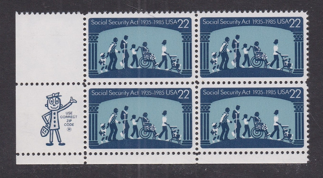 # 2153 (1985) Social Security - Mr. Zip, BK/4, LL, MNH