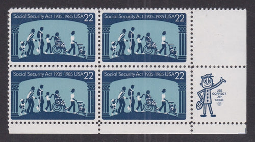 # 2153 (1985) Social Security - Mr. Zip, BK/4, LR, MNH