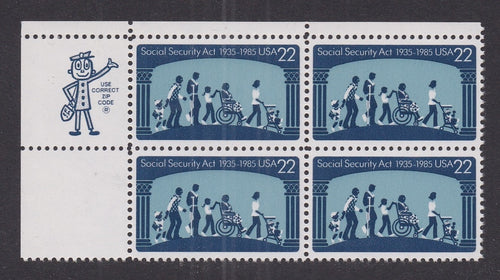 # 2153 (1985) Social Security - Mr. Zip, BK/4, UL, MNH