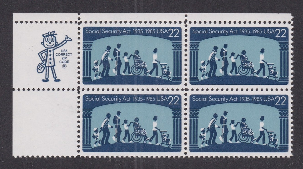 # 2153 (1985) Social Security - Mr. Zip, BK/4, UL, MNH