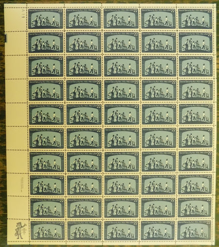 # 2153 (1985) Social Security - Pane, MNH, AT FACE