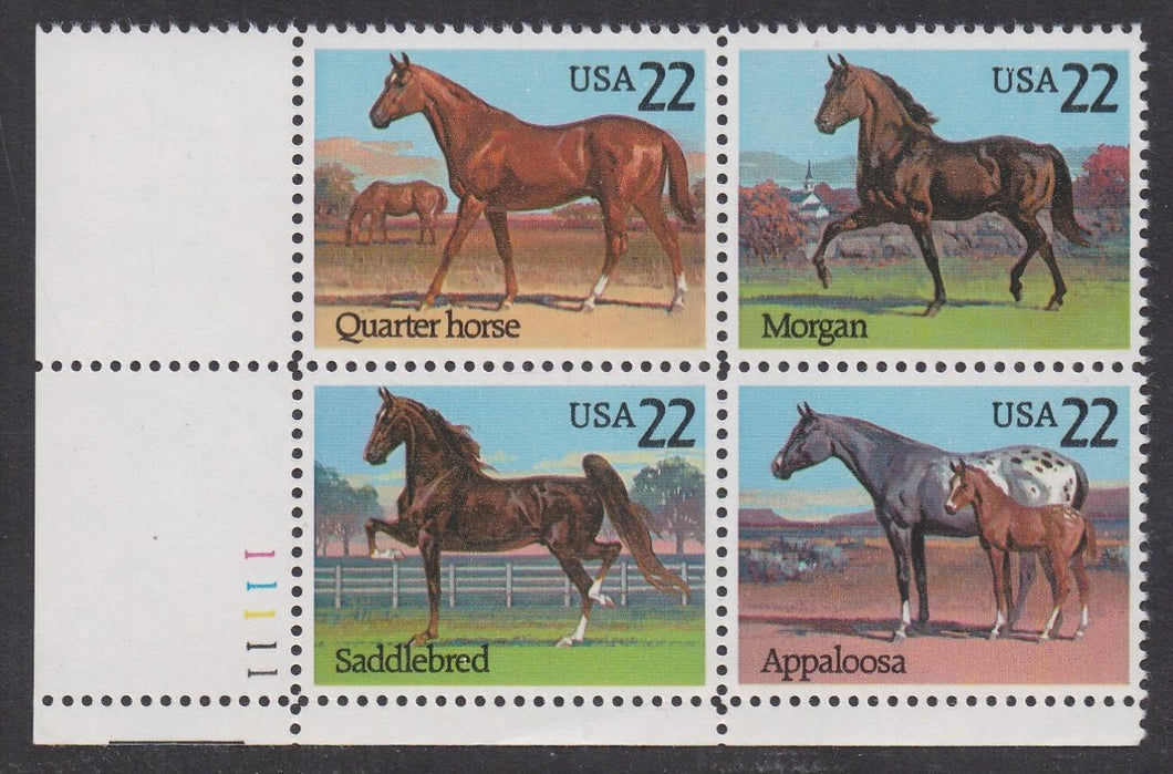 # 2155-58 (1985) Horses - PB, LL #11111, XF MNH