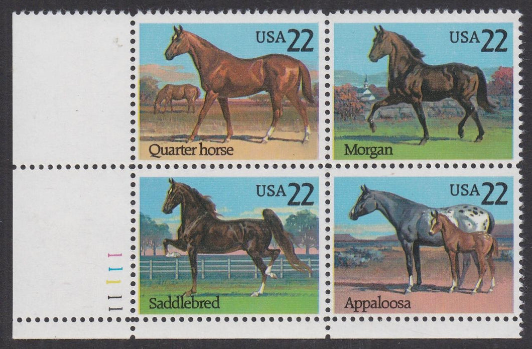 # 2155-58 (1985) Horses - PB, LL #11111, MNH