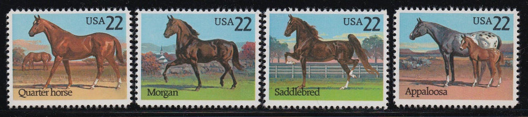 # 2155-58 (1985) Horses - Sgls, Set/4, MNH
