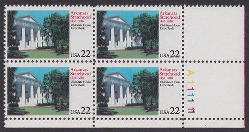 # 2167 (1986) Arkansas - PB, LR #A111111, MNH