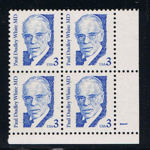 # 2170 (1986) White, bright blue, LB tag, DG, perf 11 - PB, LR #1, MNH