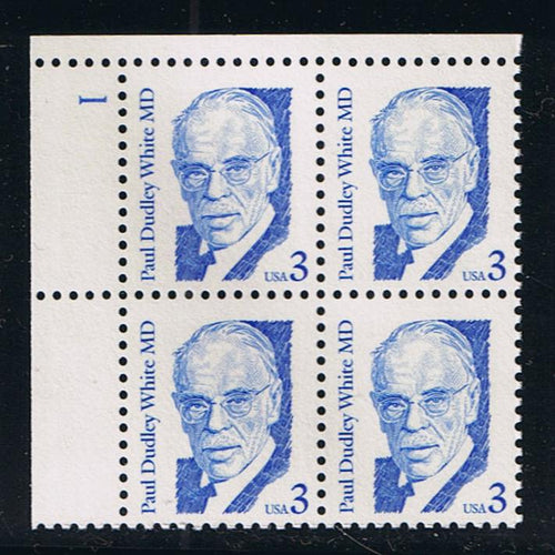 # 2170 (1986) White, bright blue, LB tag, DG, perf 11 - PB, UL #1, MNH [2]