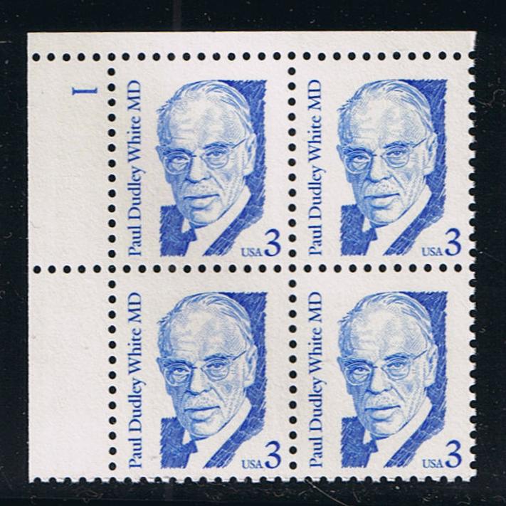 # 2170 (1986) White, bright blue, LB tag, DG, perf 11 - PB, UL #1, MNH [2]