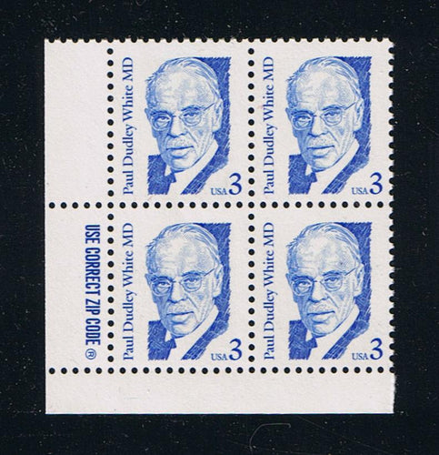 # 2170 (1986) White, bright blue, LB tag, DG, perf 11 - Zip BK/4, LL, MNH