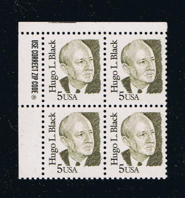 # 2172 (1986) Black, Dark Olive Green, LB tag, DG, perf 11 - Zip BK/4, UL, MNH