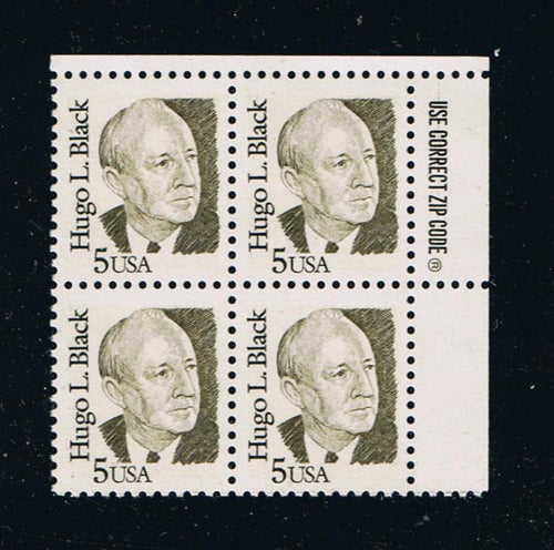 # 2172 (1986) Black, Dark Olive Green, LB tag, DG, perf 11 - Zip BK/4, UR, MNH