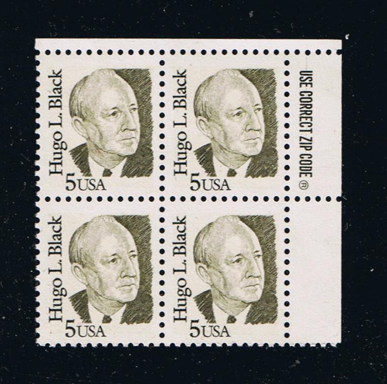 # 2172 (1986) Black, Dark Olive Green, LB tag, DG, perf 11 - Zip BK/4, UR, MNH