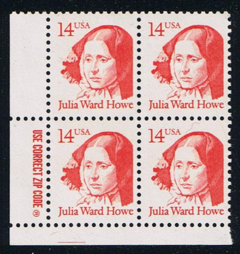# 2176 (1987) Howe, Crimson, LB tag, DG, perf 11 - Zip BK/4, LL, MNH