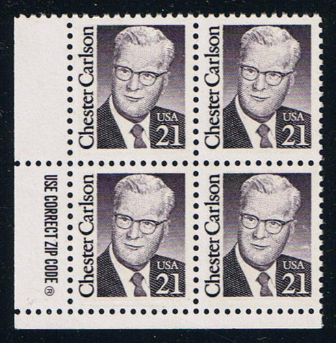 # 2180 (1988) Carlson, Blue Violet, LB tag, DG, perf 11 - Zip BK/4, LL, MNH