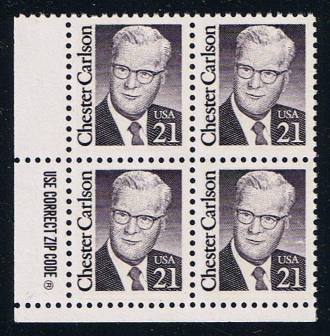 # 2180 (1988) Carlson, Blue Violet, LB tag, DG, perf 11 - Zip BK/4, LL, MNH