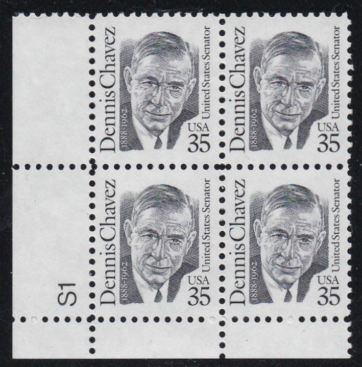 # 2186 (1991) Chavez, Black, MP tag, SG, perf 11 - PB, LL #S1, MNH