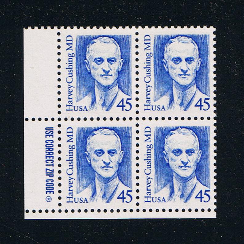 # 2188 (1988) Cushing, Bright Blue, LB tag, DG, perf 11 - Zip BK/4, LL, MNH