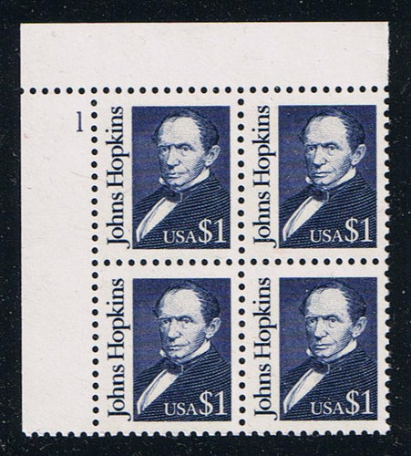 # 2194 (1989) Hopkins, Intense Deep Blue, LB tag, DG, perf 11 - PB, UL #1, XF MNH [1]