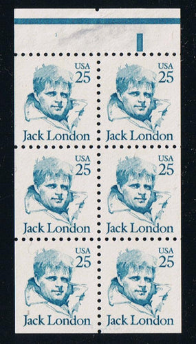 # 2197a (1988) London, Blue, LB tag, DG, perf 10 - Bklt pane, #1, MNH