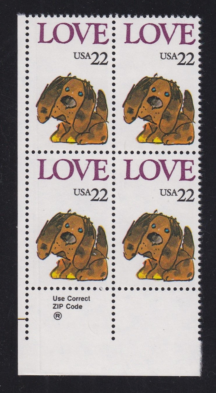 # 2202 (1986) Puppy - Zip Code, BK/4, LL, MNH