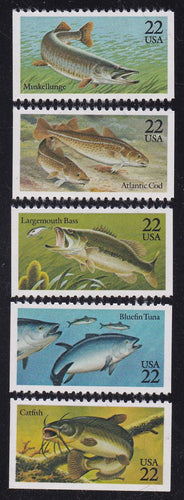 # 2205-09 (1986) Fish - Bklt sgls, Set/5, MNH