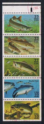 # 2209a (1986) Fish - Bklt pane, #11111, USED