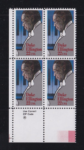 # 2211 (1986) Ellington - Zip BK/4, LL, MNH