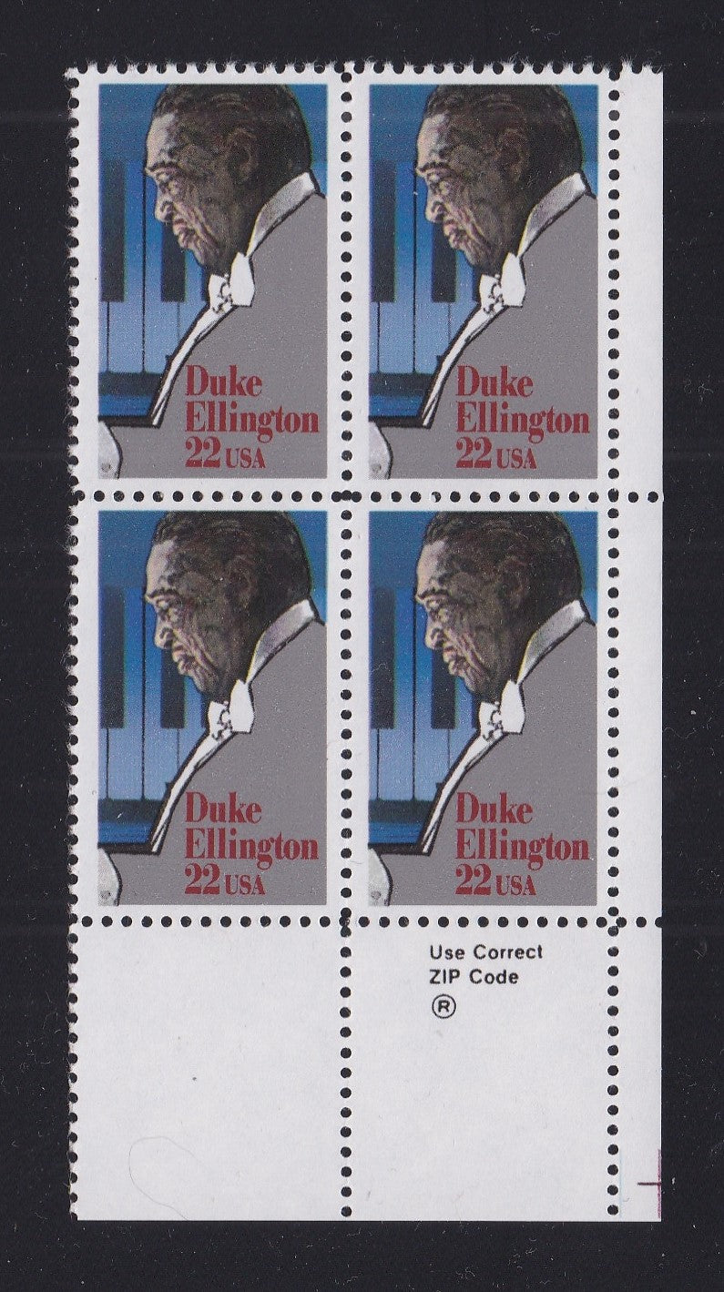 # 2211 (1986) Ellington - Zip BK/4, LR, MNH