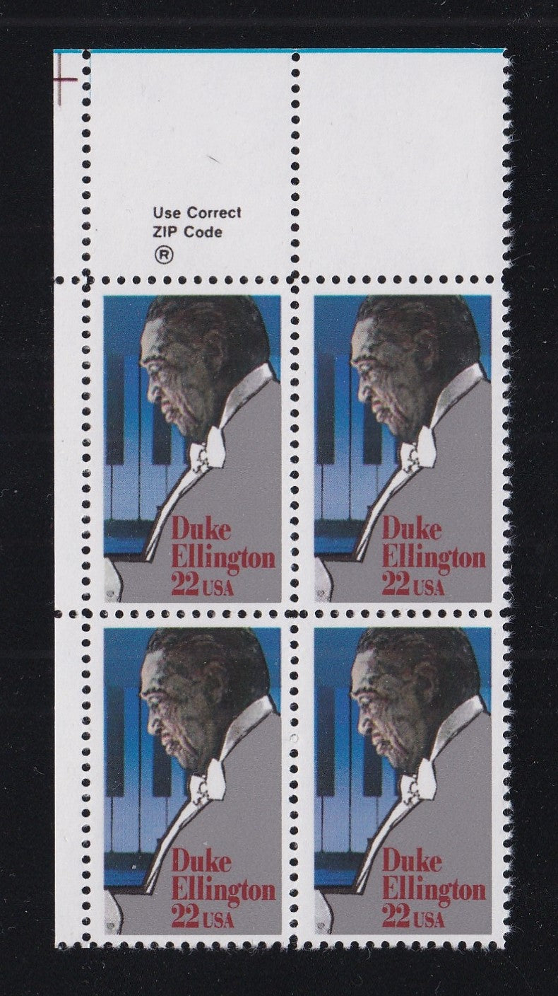 # 2211 (1986) Ellington - Zip BK/4, UL, MNH