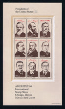 # 2216-19 (1986) Ameripex Presidents - S/S, MNH