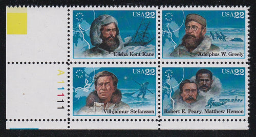 # 2220-23 (1986) Arctic Explorers - PB, LL #A11111, XF MNH